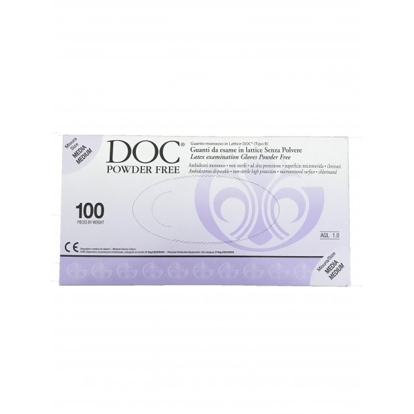 copy of GUANTI DA ESAME IN LATTICE SENZA POLVERE DOC POWDER FREE 100 PEZZI TAGLIA XS