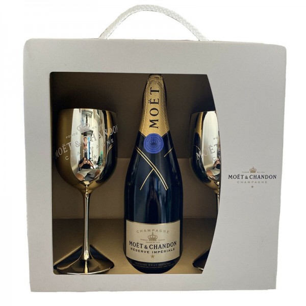Champagne Moët & Chandon Reserve Imperiale Bollino Blu Brut cl75 Confezione Regalo