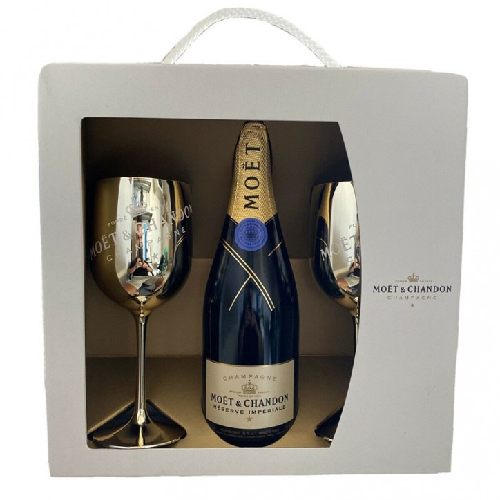 Champagne Moet & Chandon Reserve Imperiale Bollino Blu Brut cl75 Confezione Regalo