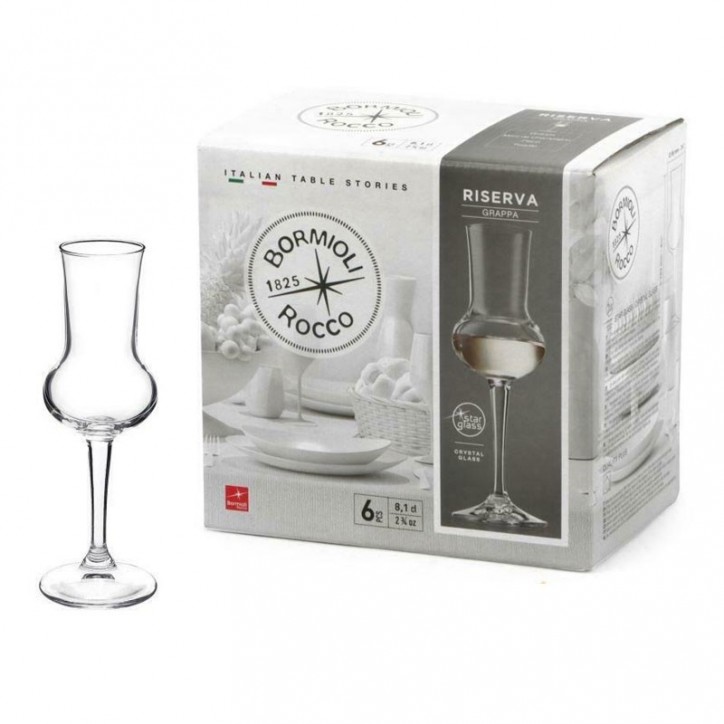 Bormioli Rocco Riserva Grappa cl8,1 Confezione da 6 Bicchieri