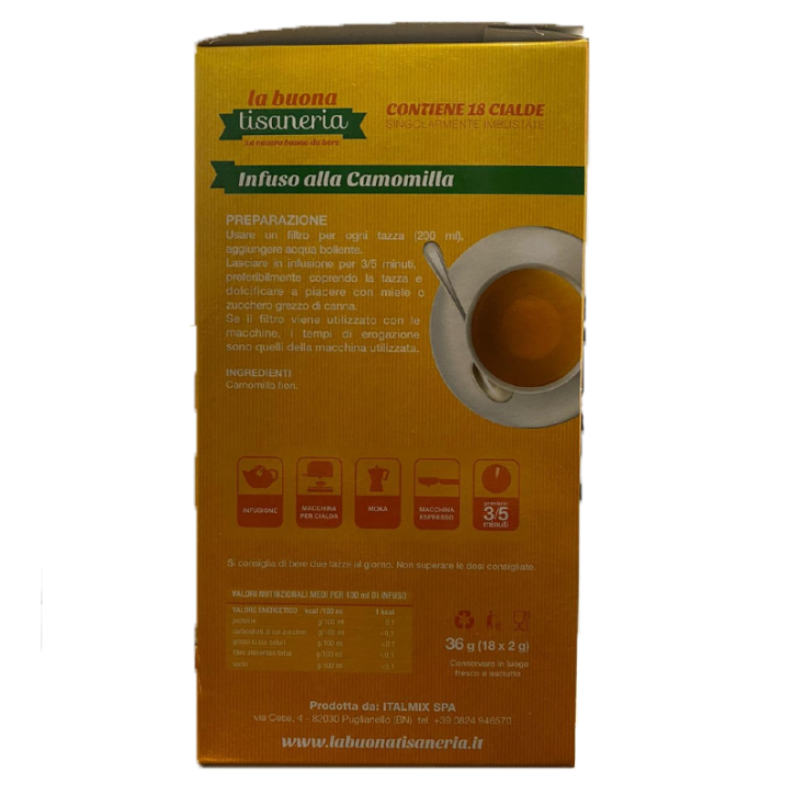 La Buona Tisaneria Camomilla box da 18 Cialde La Buona Tisaneria Camomilla box da 18 Cialde