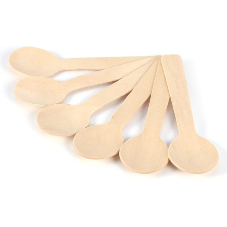 Cucchiaio in Legno Biodegradabile e Compostabile 12 Pezzi