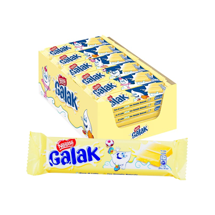 Nestle Galak Barretta Cioccolato Bianco gr40 Confezione da 36 Snack Nestle Galak Barretta Cioccolato Bianco gr40 Confezione da 36 Snack