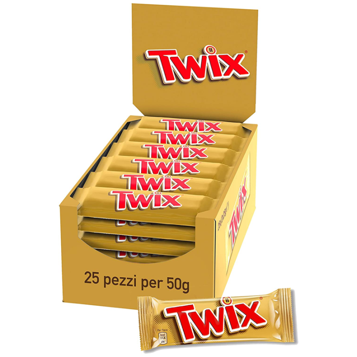 Twix Original 50gr T2 Confezione da 25 Snack Twix Original 50gr T2 Confezione da 25 Snack