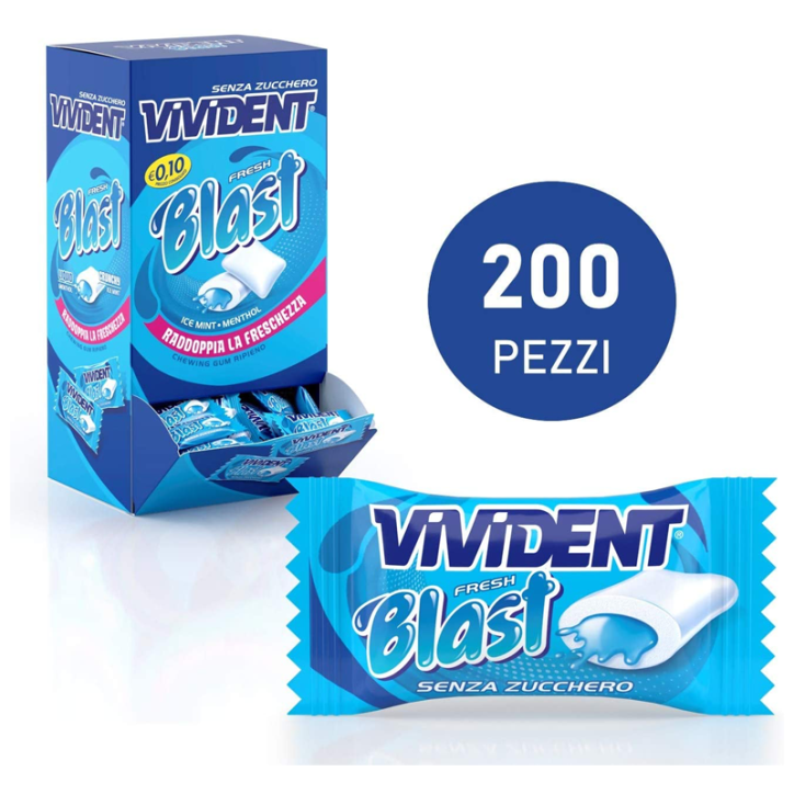 Vivident Fresh Blast Mono Dispenser da 200 Pezzi Vivident Fresh Blast Mono Dispenser da 200 Pezzi