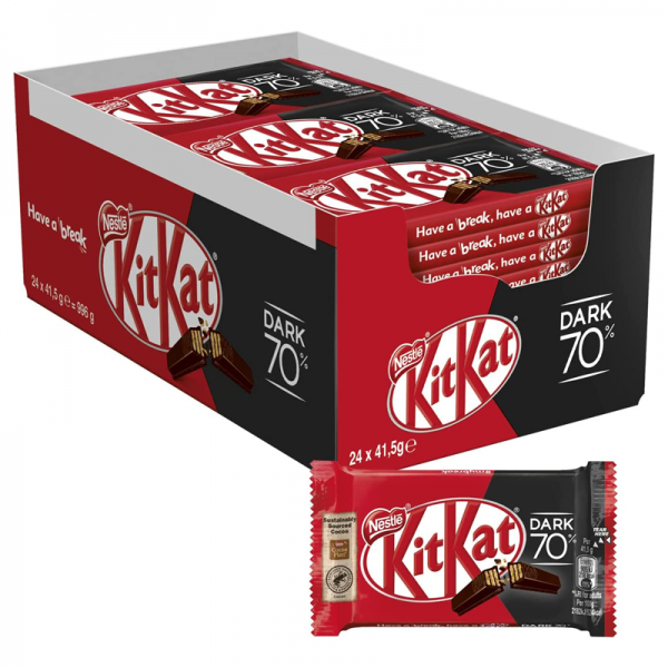 Nestle Kit Kat Dark 41,5gr Confezione da 24 Snack Cioccolato