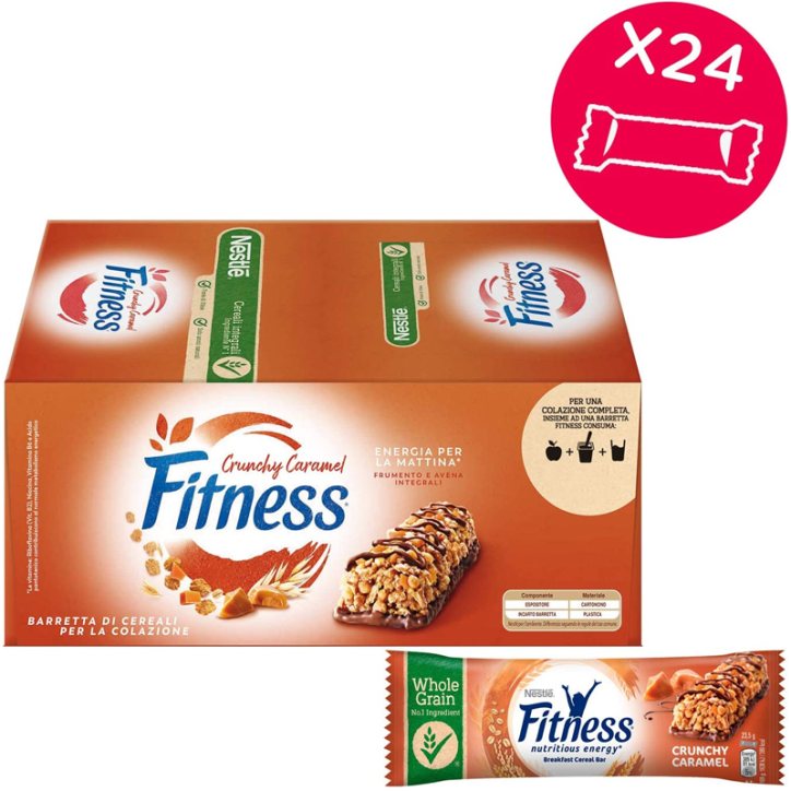 Fitness Crunchy Caramel 23,5gr Confezione da 24 Barrette