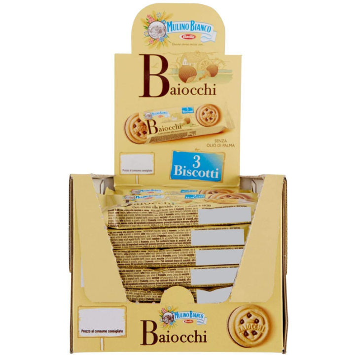 Mulino Bianco Baiocchi Monoporzione T3 Confezione da 42 Snack 28g Mulino Bianco Baiocchi Monoporzione T3 Confezione da 42 Snack 28g