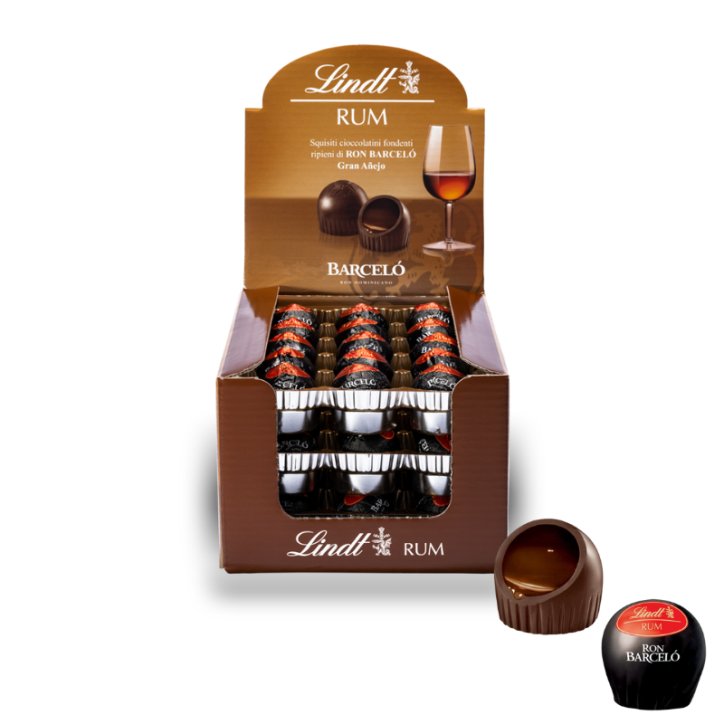 Lindt Rum Cioccolatini Fondenti Ripieni al Ron Barcelo Gran Anejo 594g Lindt Rum Cioccolatini Fondenti Ripieni al Ron Barcelo Gran Anejo 594g