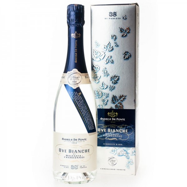 Grappa Andrea Da Ponte Uve Bianche di Malvasia e Chardonnay cl70 Astucciata