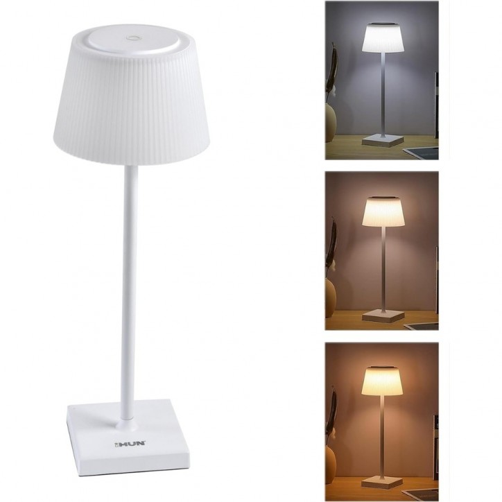 IMun Lampada da Tavolo Per Bar o Ristoranti Portatile Bianca Senza Fili 38cm IMun Lampada da Tavolo Per Bar o Ristoranti Portatile Bianca Senza Fili 38cm