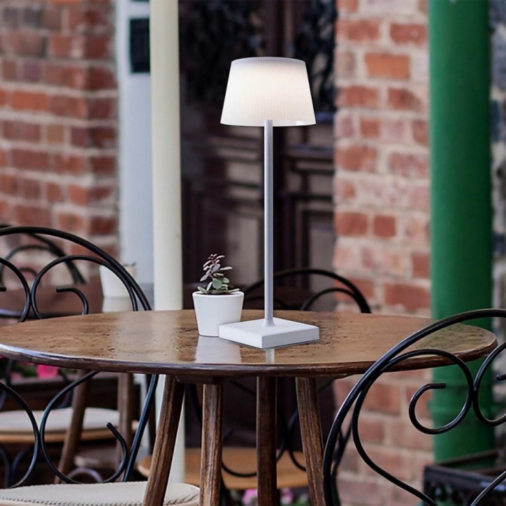 IMun Lampada da Tavolo Per Bar o Ristoranti Portatile Bianca Senza Fili 38cm IMun Lampada da Tavolo Per Bar o Ristoranti Portatile Bianca Senza Fili 38cm