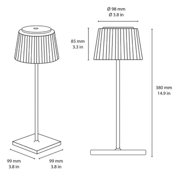 IMun Lampada da Tavolo Per Bar o Ristoranti Portatile Bianca Senza Fili 38cm IMun Lampada da Tavolo Per Bar o Ristoranti Portatile Bianca Senza Fili 38cm