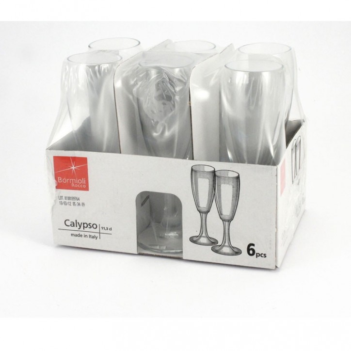 Bormioli Rocco Flute Calypso cl11,3 Confezione da 6 Bicchieri