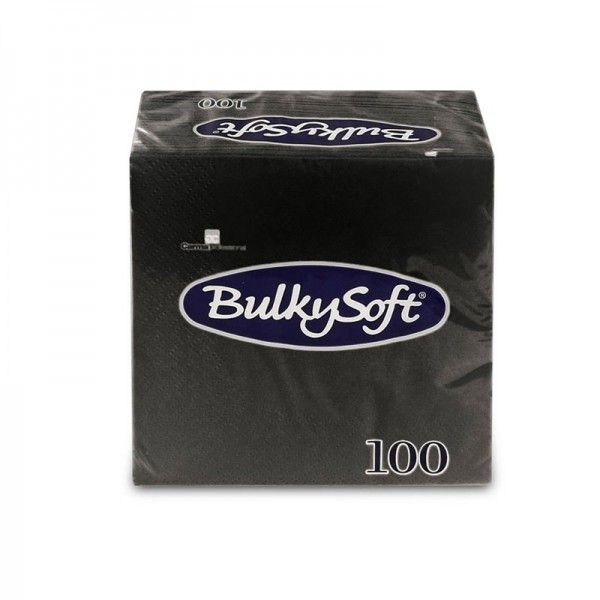 BulkySoft Tovagliolino Nero Per Cocktail cm24x24