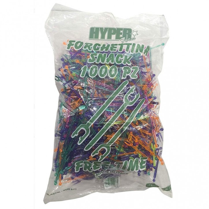 Forchettine Party Aperitivo Multicolor 1000 Pezzi Riutilizzabili Forchettine Party Aperitivo Multicolor 1000 Pezzi Riutilizzabili